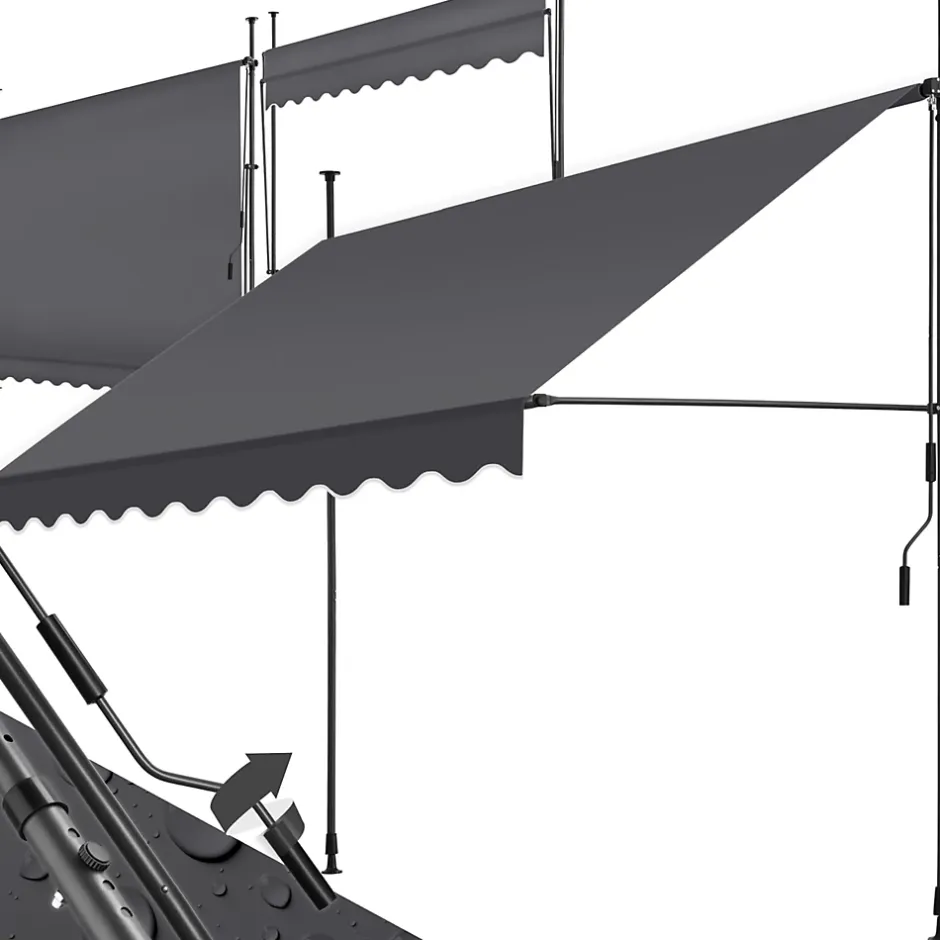 Store à pince sans perçage en polyester 250 x 180 cm gris-Tectake Sale