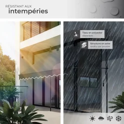 Store à pince sans perçage en polyester 250 x 180 cm gris-Tectake Sale