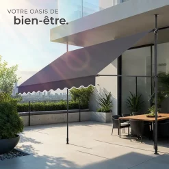 Store à pince sans perçage en polyester 250 x 180 cm gris-Tectake Sale