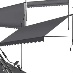 Tectake Store à pince sans perçage en polyester 350 x 180 cm gris