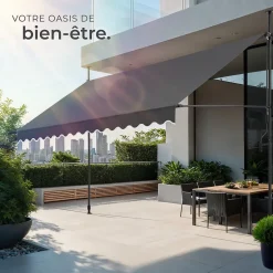 Store à pince sans perçage avec Manivelle Réglable en hauteur 211 - 304 cm noir/gris-Tectake Sale