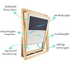 Avosdim Store Duo compatible fenêtre de toit VELUX pour dimension M08, 2, 308 - Beige