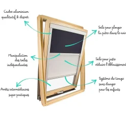 Store Duo compatible fenêtre de toit VELUX pour dimension S06, 4, 606 - Beige-Avosdim New