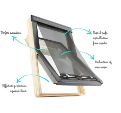 Avosdim Store Extérieur compatible fenêtre de toit VELUX pour dimension 4, 606, S06, 10, 608, S08, SK06, SK08