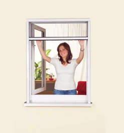 Store moustiquaire PVC pour fenêtre l. 125 x H. 150 cm