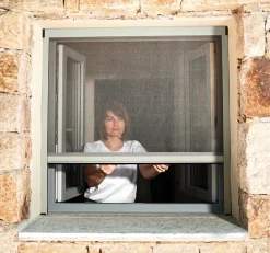 Store Moustiquaire Recoupable LUXE - L150 x H220cm - Gris RAL 7038-Avosdim