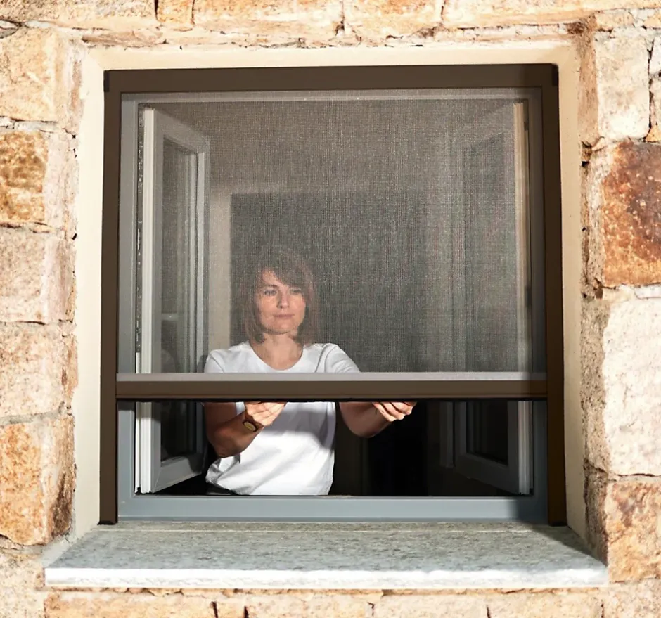 Store Moustiquaire Recoupable LUXE - L150 x H220cm - Marron RAL 8014-Avosdim Clearance