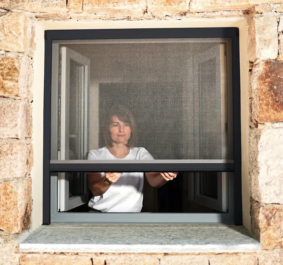 Store Moustiquaire Recoupable LUXE - L150 x H220cm - Gris RAL 7016-Avosdim New