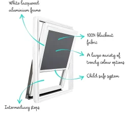 Store occultant compatible fenêtre de toit VELUX pour dimension MK06 - Bleu-Avosdim Online