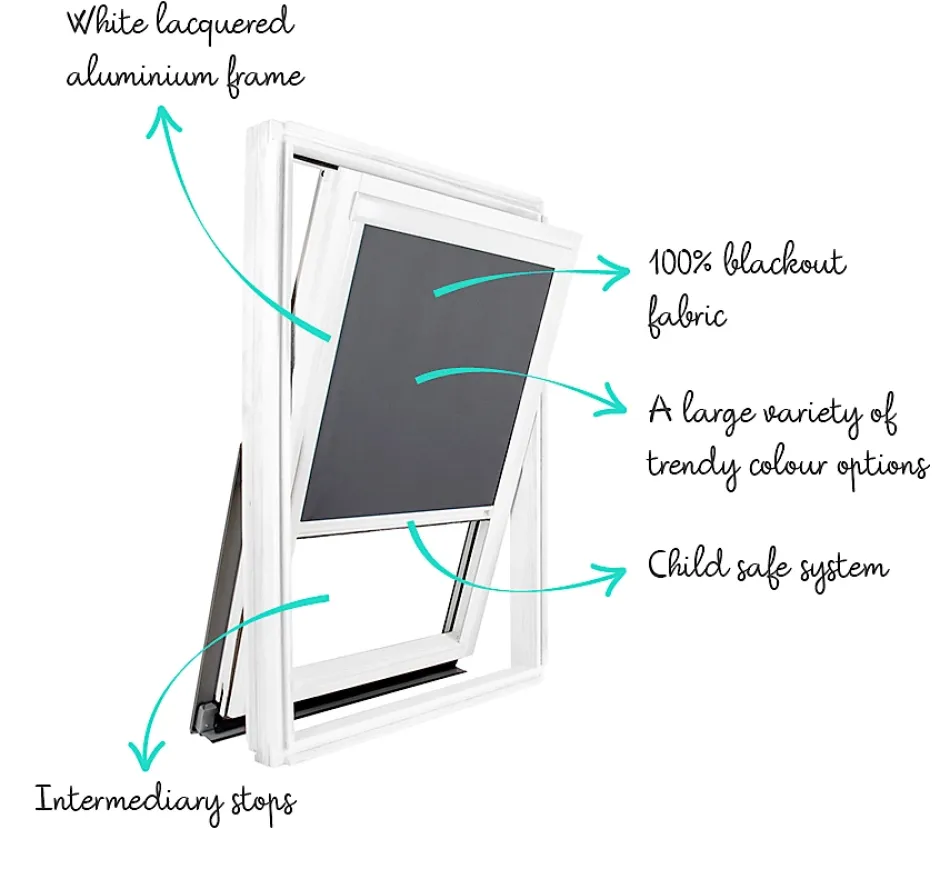 Avosdim Store occultant compatible fenêtre de toit VELUX pour dimension MK08 - Bleu