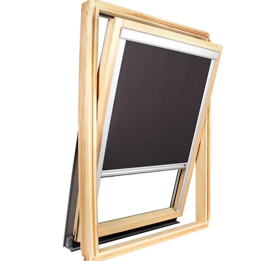 Avosdim Store occultant pour fenêtre de toit ROTO - Noir - avec un vitrage de H 63,5 x 40 cm