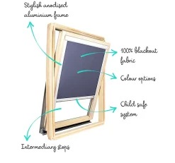 Store occultant pour fenêtre de toit ROTO - Gris Clair - avec un vitrage de H 83,5 x 60 cm-Avosdim Outlet