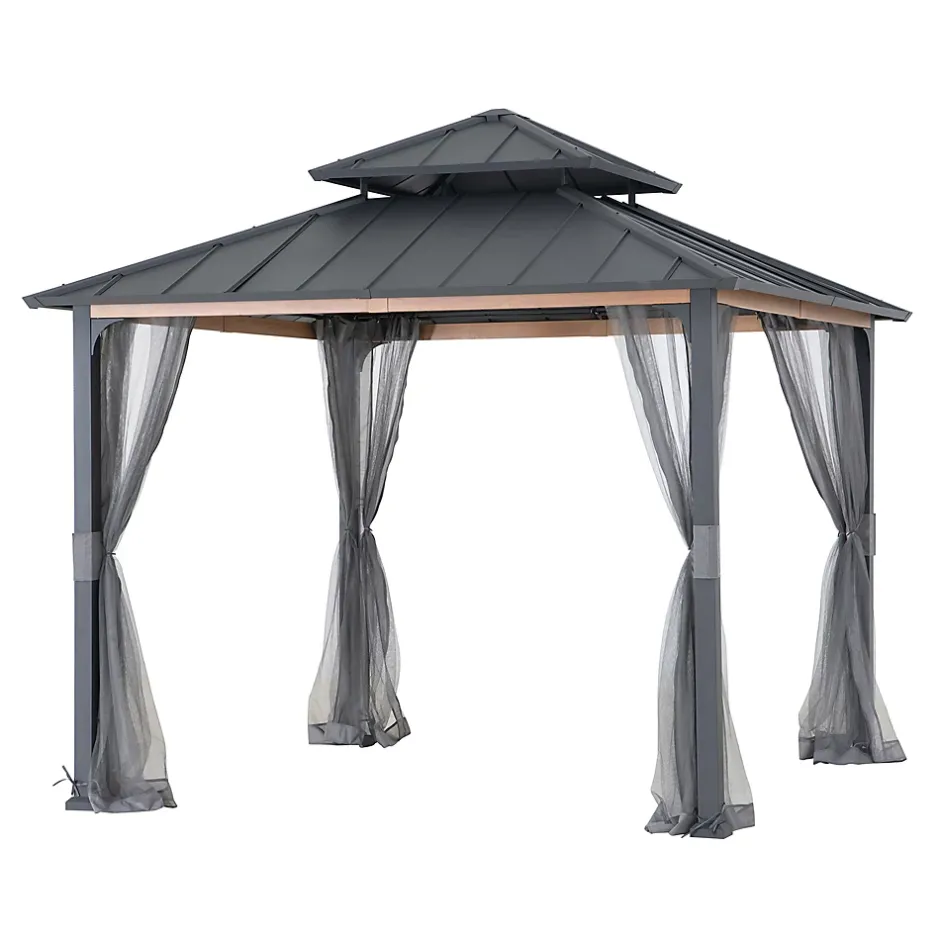 Sunjoy Filet pour tonnelle en bois de cèdre 300cm x 300cm