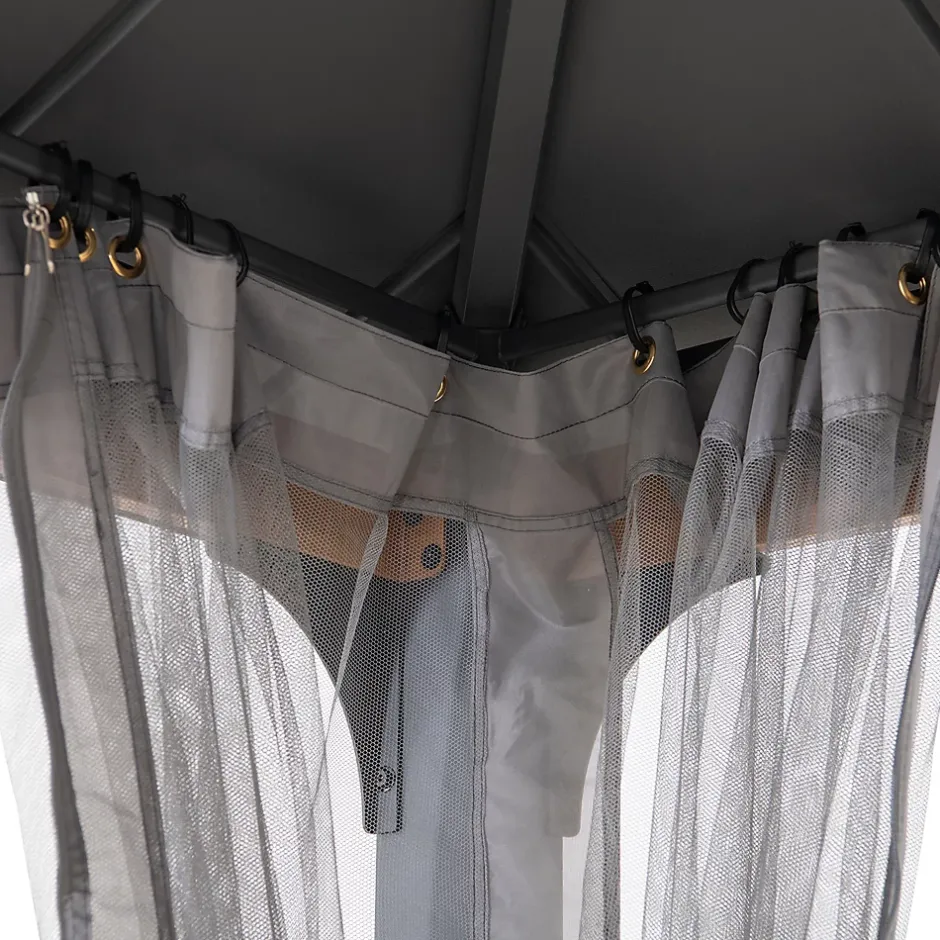 Sunjoy Filet pour tonnelle en bois de cèdre 300cm x 300cm