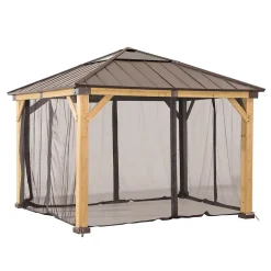 Filet pour tonnelle en bois de cèdre 336cm x 336cm-Sunjoy