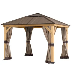 Filet pour tonnelle en bois de cèdre 336cm x 336cm-Sunjoy