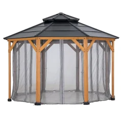 Sunjoy Filet pour tonnelle en bois de cèdre 395cm x 395cm