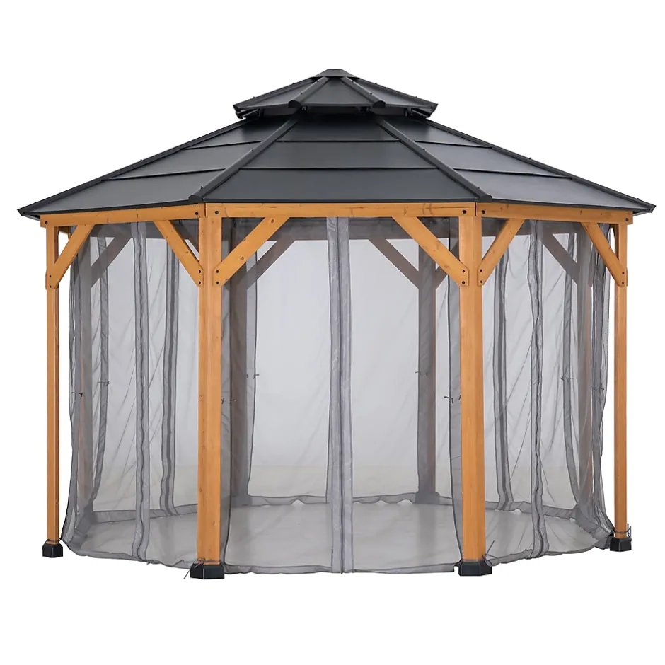 Sunjoy Filet pour tonnelle en bois de cèdre 395cm x 395cm