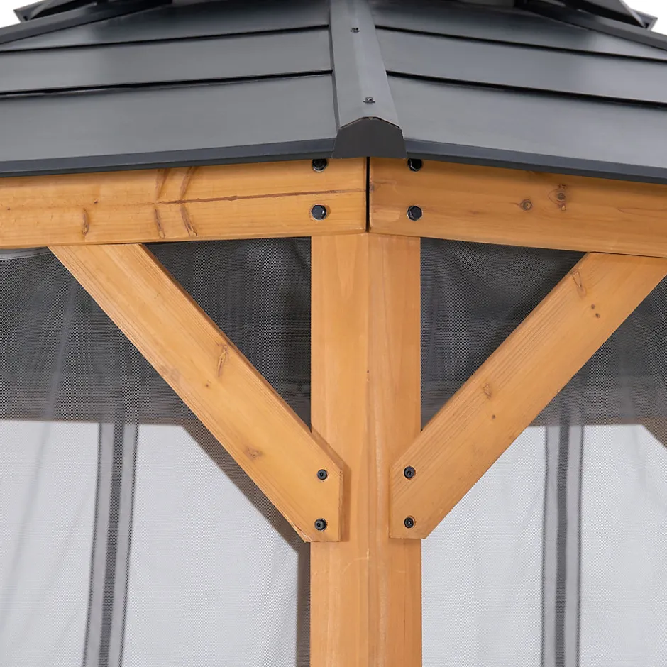 Sunjoy Filet pour tonnelle en bois de cèdre 395cm x 395cm