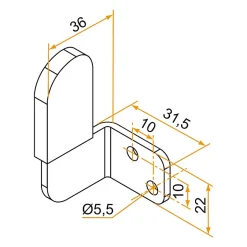 Support de Poignée d'Espagnolette, Aluminium, Blanc, 1 vantail, pour Volet Battant-Tirard Hot