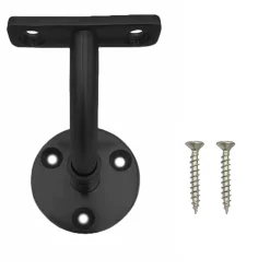 Support mural de rampe d’escalier ajustable acier noir-Fortia Sale