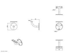 Support mural de rampe d’escalier métal brossé-Fortia Clearance