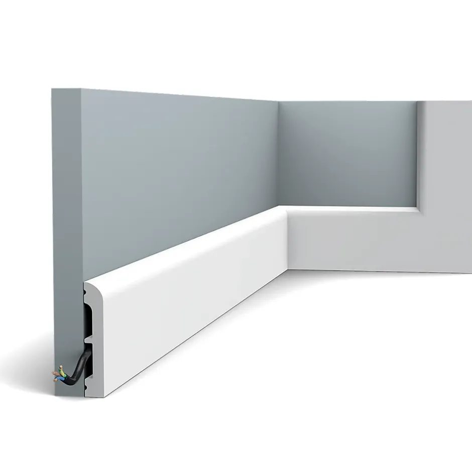 SX183 CASCADE Plinthe 7,5x1,3x10cm (h x p x L) - plinthe décorative polymère Carton 8 pièces / RAL9003-Orac Decor Discount