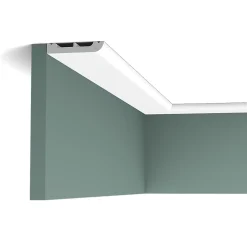 SX183 CASCADE Plinthe 7,5x1,3x10cm (h x p x L) - plinthe décorative polymère Carton 8 pièces / RAL9003-Orac Decor Discount