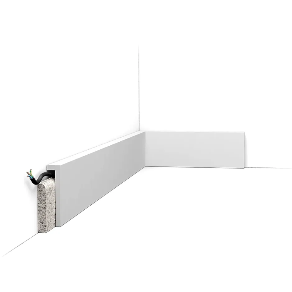 SX171 Plinthe de rénovation - 10x2,2x200cm (h x p x L) - surplinthe décorative polymère Pack 2 pièces / RAL9003-Orac Decor New