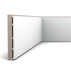 SX207 SQUARE Plinthe - 25 x 1,3 x 200cm (h x p x L) - plinthe décorative polymère Carton 8 pièces-Orac Decor Discount