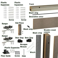 Système coulissant avec habillage pour porte en bois- Outlet