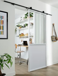 Système coulissant noir Indus pour porte- Sale