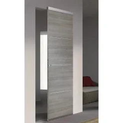 Système coulissant pour pose invisible porte en bois
