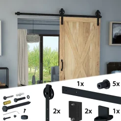 Slid’Up By Mantion Système coulissant SLID'UP 240 Barn Door pour 1 porte de séparation - rail 1,90 m - 100 kg