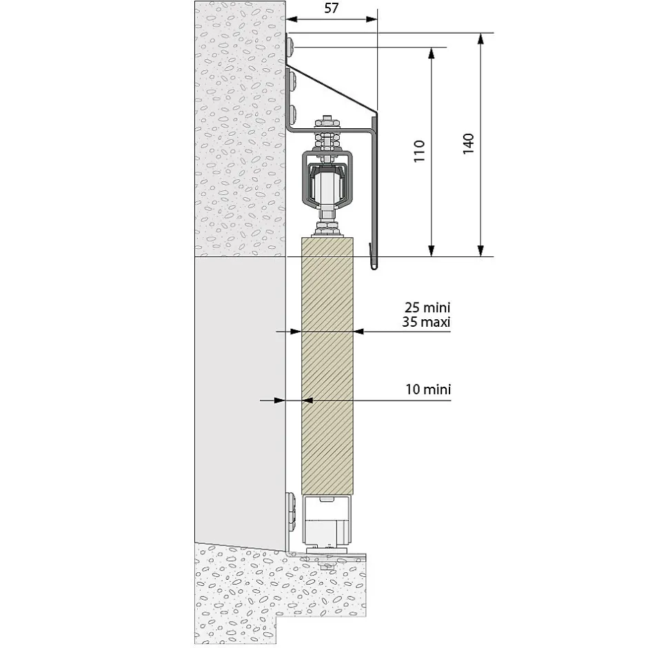 Slid’Up By Mantion Système coulissant SLID'UP 1400 pour volet manuel - en applique - 2 panneaux