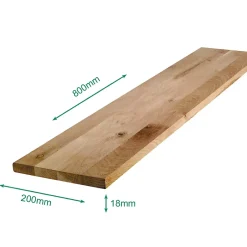 Forestea Tablette chêne massif lamellé collé abouté 800 x 200 x 18 mm