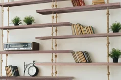 Tablette en noyer massif marron 60 x 200 cm, ép.18 mm-