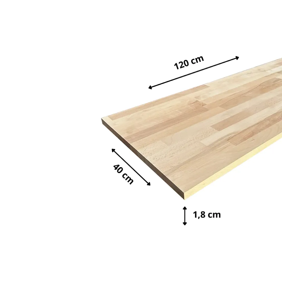 Tablette Hêtre Massif Lamellé Collé Abouté, L.120 cm x l.40 cm, Ep.18 mm-Wood&Sens Sale
