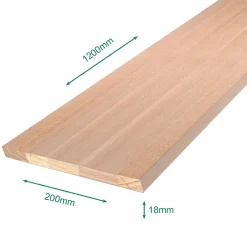 Forestea Tablette hêtre massif lamellé collé abouté 1200 x 200 x 18 mm
