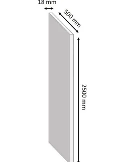 Tablette mélaminé blanc 50 x 250 cm, ép.1,8 cm