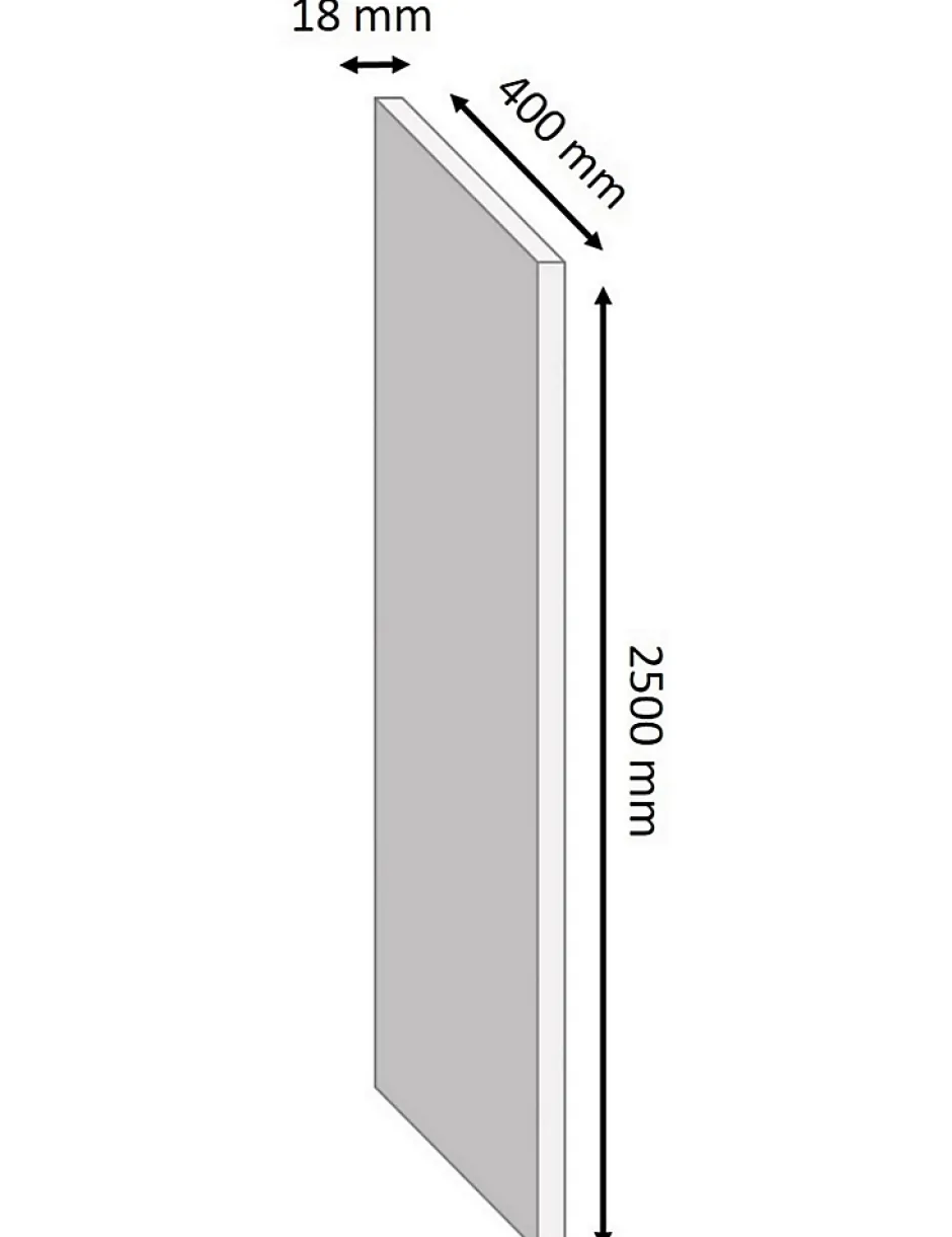 Tablette mélaminé blanc 40 x 250 cm, ép.1,8 cm- Discount