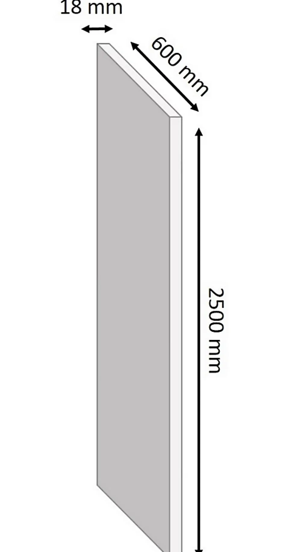Tablette mélaminé blanc 60 x 250 cm, ép.1,8 cm- Hot