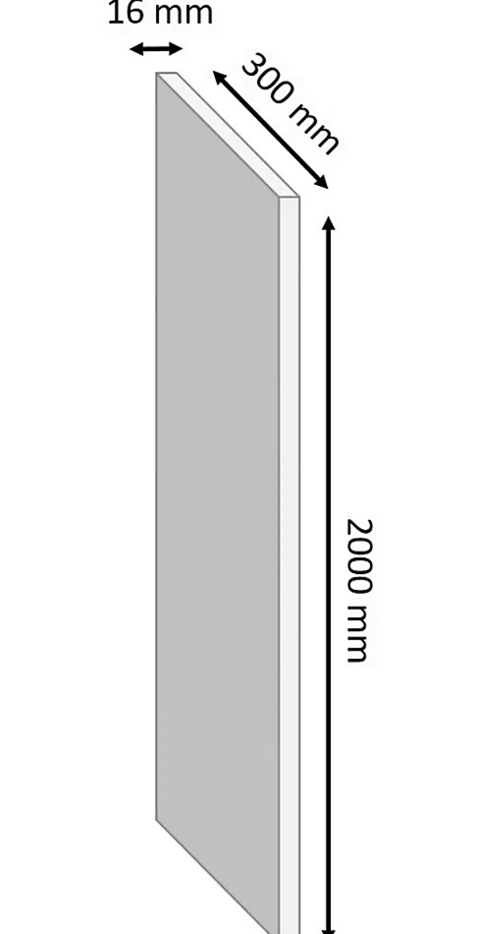 Tablette mélaminé blanc 30 x 200 cm, ép.1,6 cm- Sale