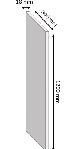 Tablette mélaminé blanc 80 x 120 cm, ép.1,8 cm