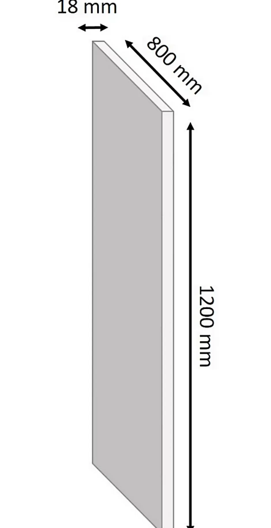 Tablette mélaminé blanc 80 x 120 cm, ép.1,8 cm