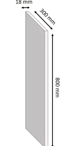 Tablette mélaminé blanc 30 x 80 cm, ép.1,8 cm