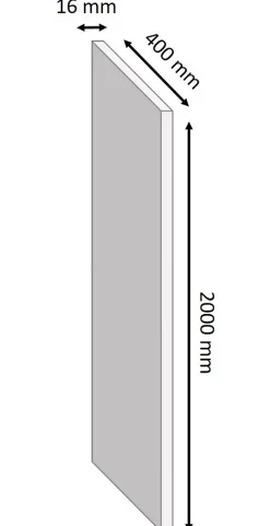 Tablette mélaminé blanc 40 x 200 cm, ép.1,6 cm- Outlet