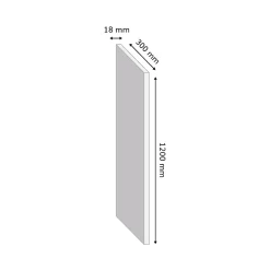 Tablette mélaminé chêne gris, 120 x 30 cm, ép.18 mm