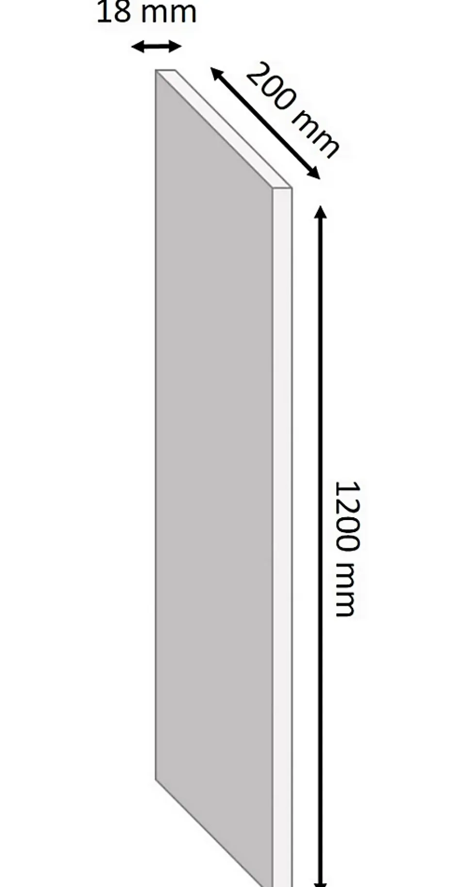 Tablette mélaminé chêne pâle, 120 x 20 cm, ép.18 mm- Hot