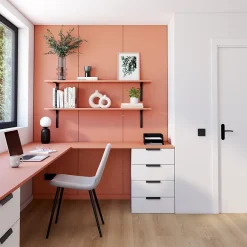 Tablette mélaminée Ninna couleur terracotta 250x50x1.8 Cm- Outlet